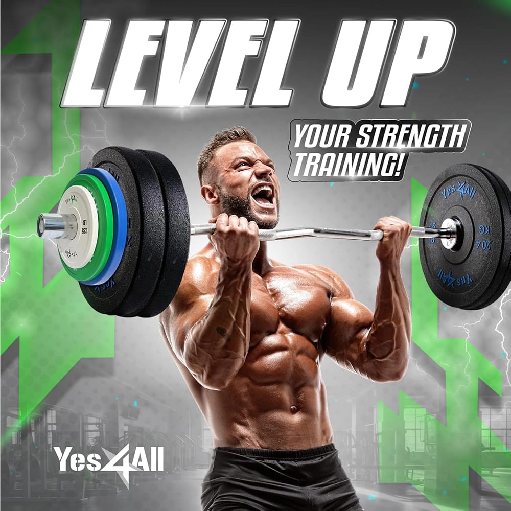 Yes4All Fractional Rubber Weight Plates, Set of 2, Green, 2.5 lb