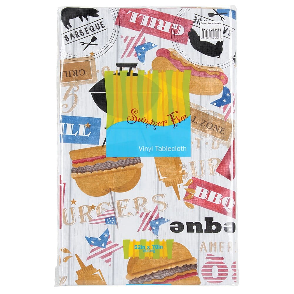 Summer Fun Vinyl Tablecloth with Flannel Backing