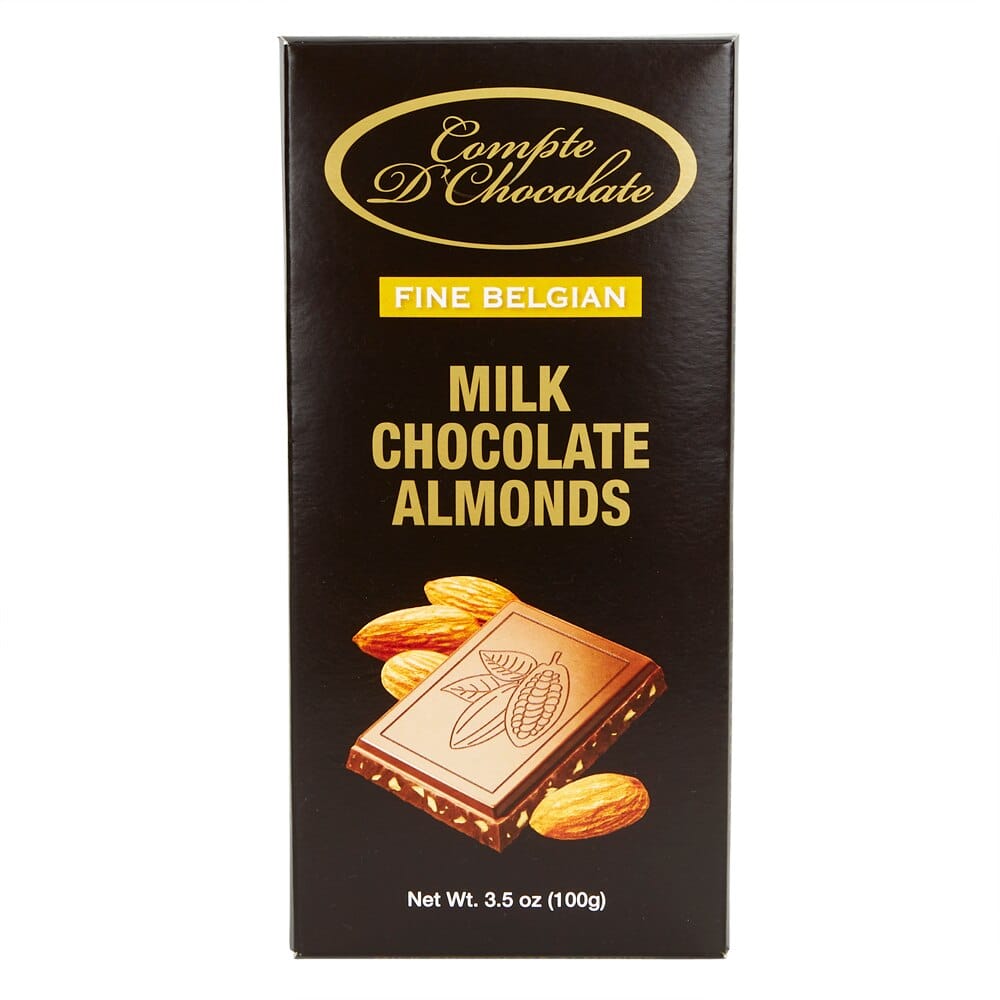 Fine Belgian Milk Chocolate Almonds, 3.5 oz