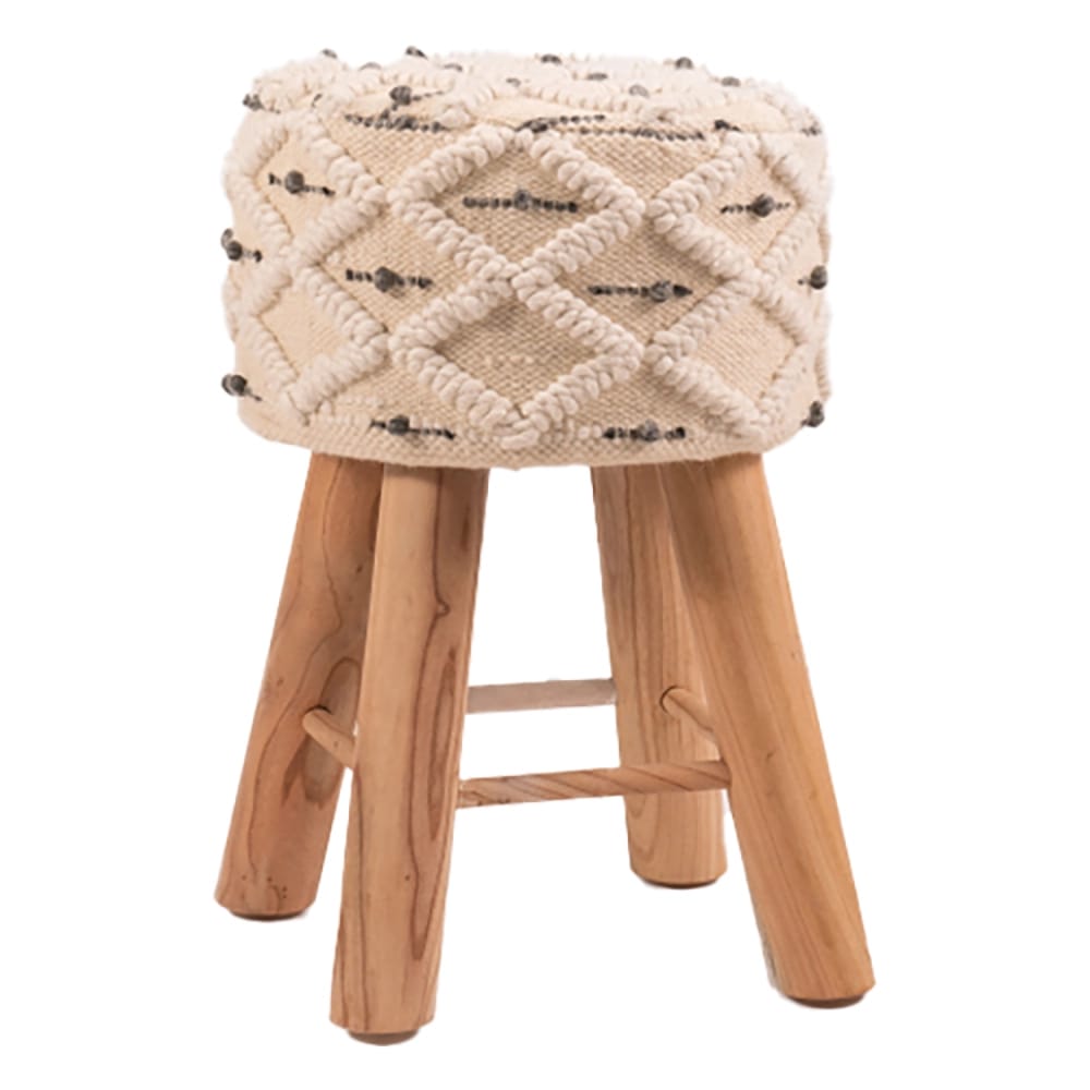 Albany Living 24" Upholstered Patterned Stool, Tan