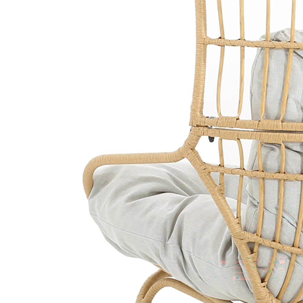 Wicker Outdoor Loveseat with Cushion, Light Brown