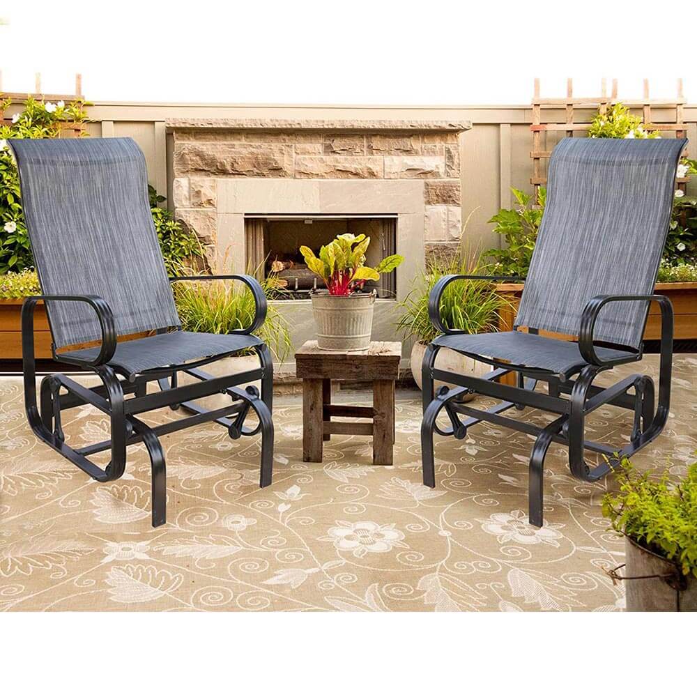 PatioPost Outdoor Glider Chair, Black