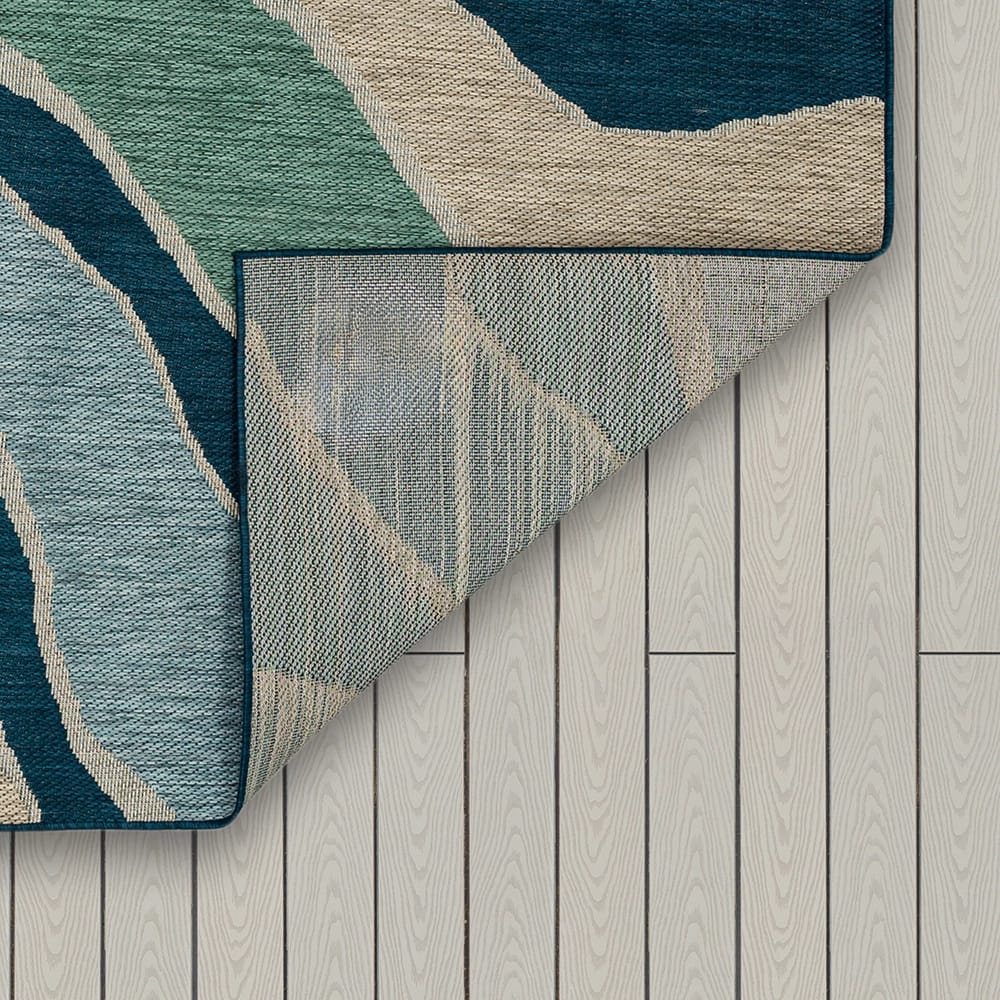 Mohawk Indoor/Outdoor Area Rug, Aqua Waves, 8' x 10'