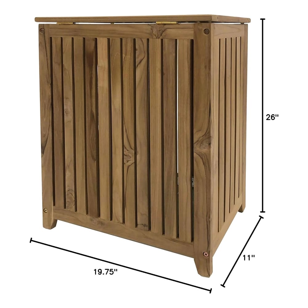 Genuine Teak Wood Spa Style Full Size Hamper