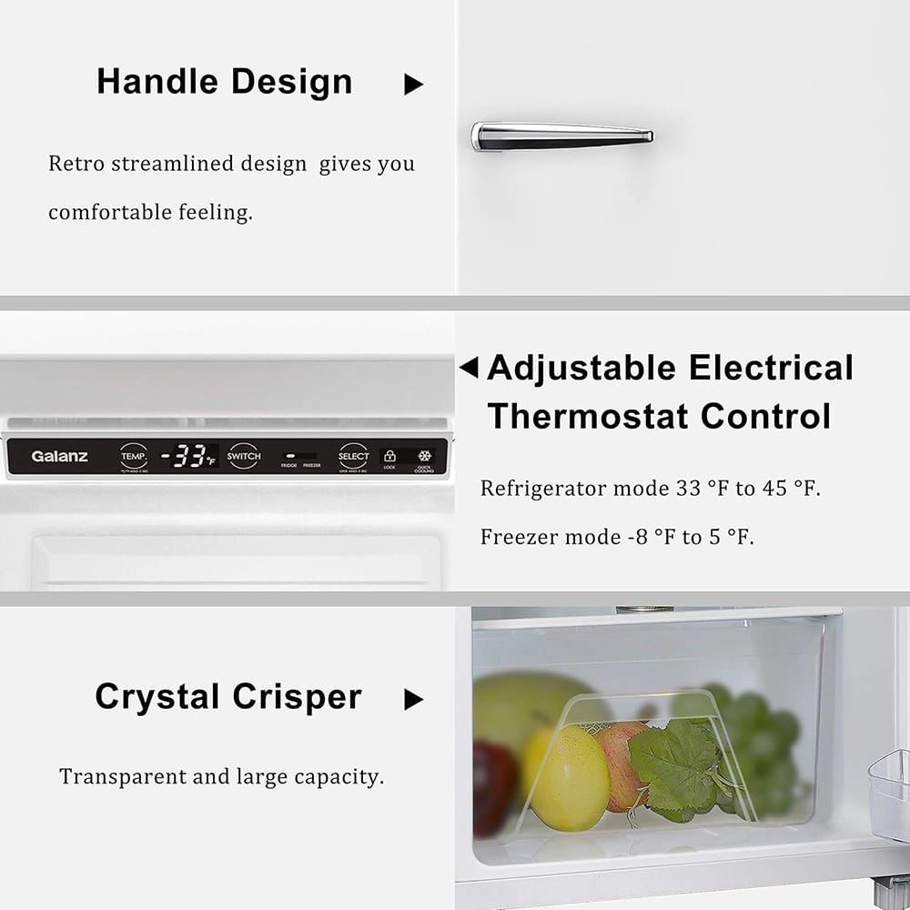 Galanz 11 cu.ft. Convertible Freezer/Fridge, Milkshake White