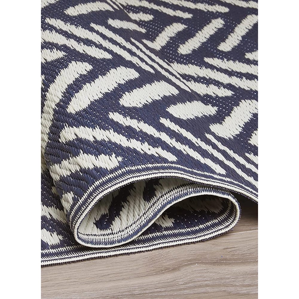 FH Home Reversible Outdoor Area Rug, 5' x 8', Fresno-Navy