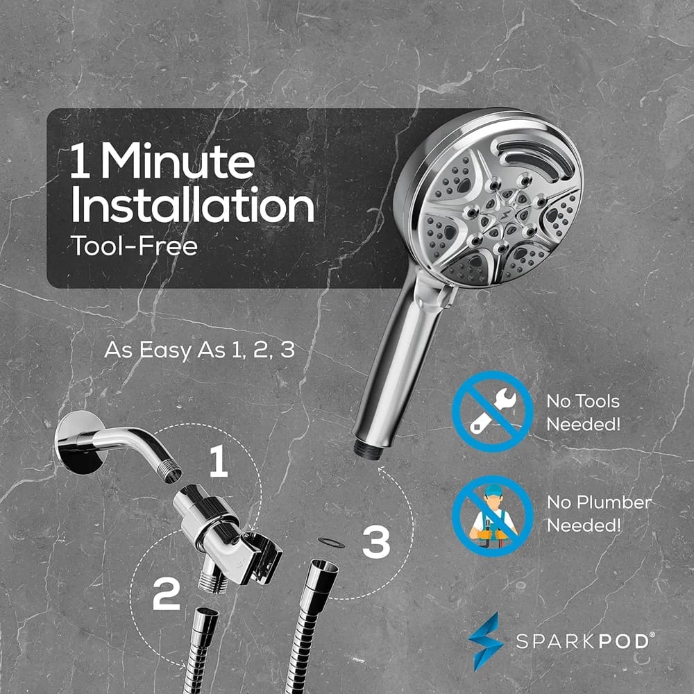 SparkPod 5" Handheld Shower Head, Chrome