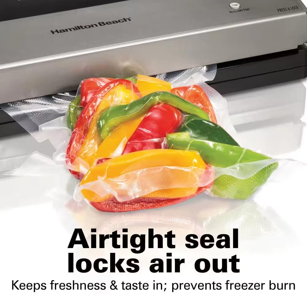 Hamilton Beach Nutrifresh Food Vacuum Sealer with Extended Seal, Black