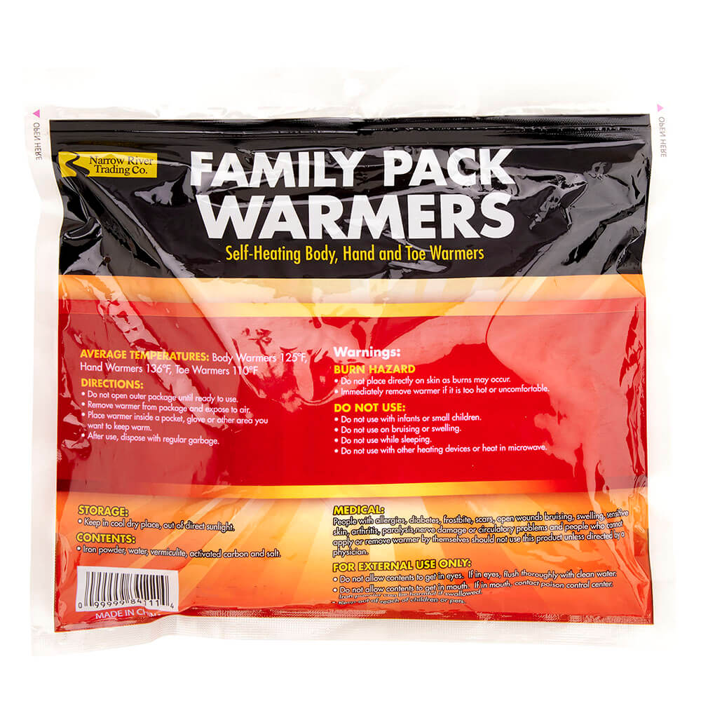 Narrow River Trading Co. Family Pack Assorted Warmers. 10 Piece