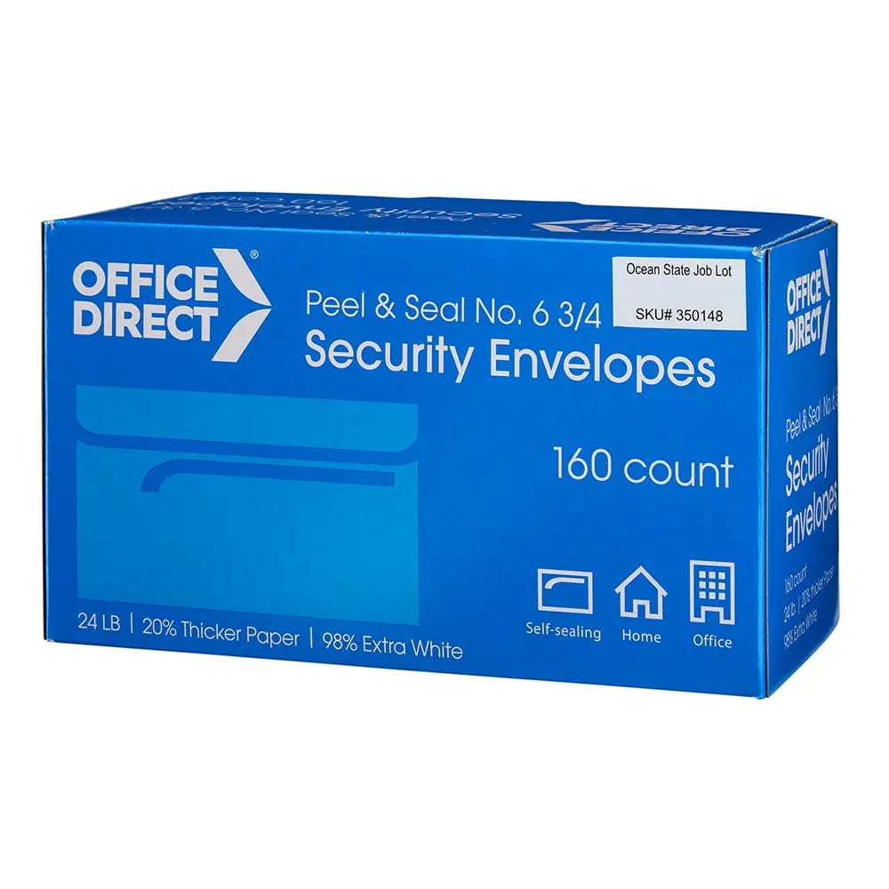 Office Direct Security Envelopes, No. 6, 160 ct