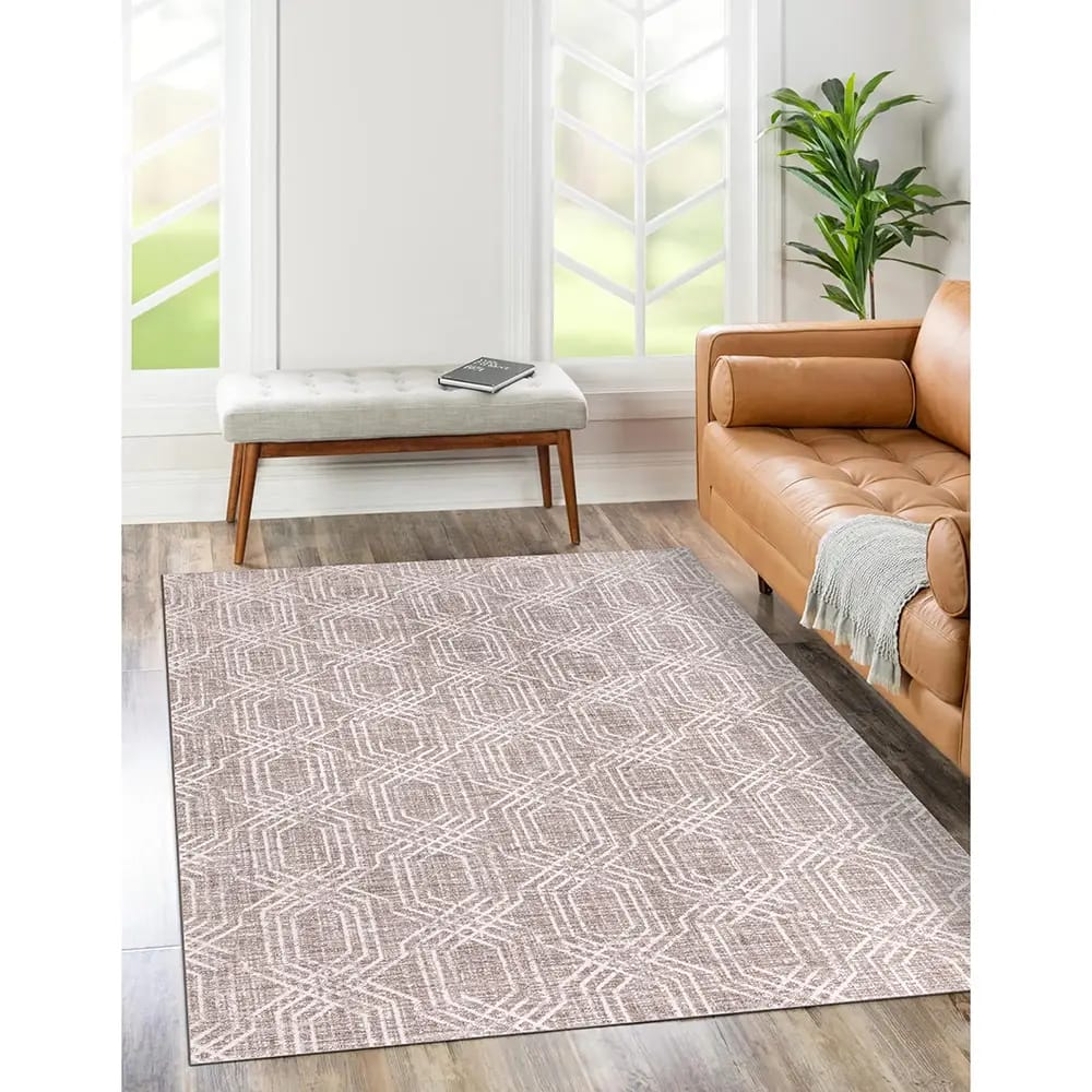 Hazel Collection 9' x 12' Crosshatch Area Rug, Gray & Ivory