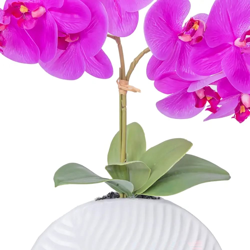 Vintage Home 19" Orchid in Ceramic Planter, Purple, 2 Count