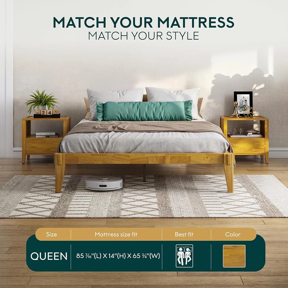 Bme Chalipa Queen Bed Frame, Natural