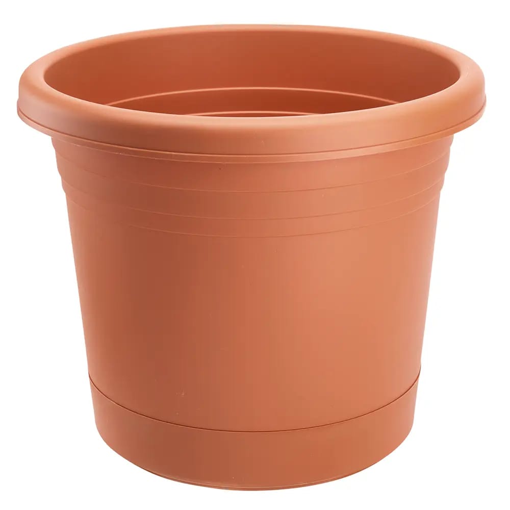 RUGG Rolled Rim Resin Planter, Terracotta Colored, 16"