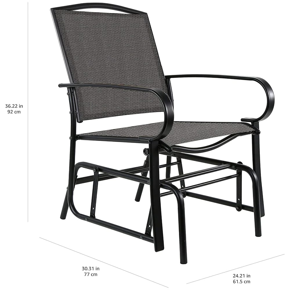 Outdoor Patio Glider Chairs, Black, Set of 2