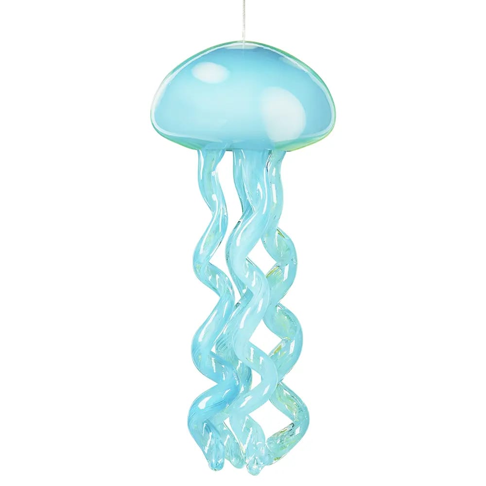 Glass Jellyfish Windchime, Aqua