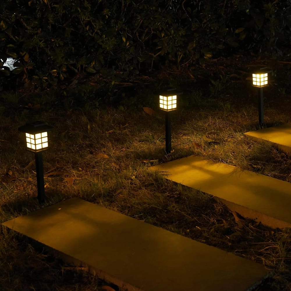 SteadyDoggie LED Solar Pathway Lights, 3 Pack, Black