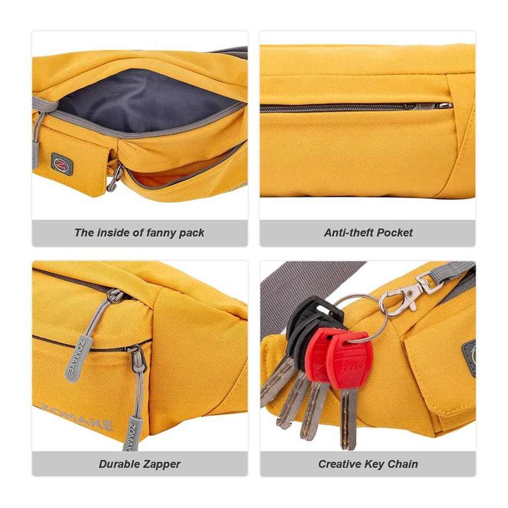 ZOMAKE Small Crossbody Fanny Pack, Yellow