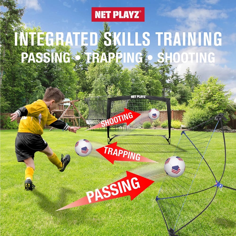 NET PLAYZ 4' x 3' Soccer Training Combo Set