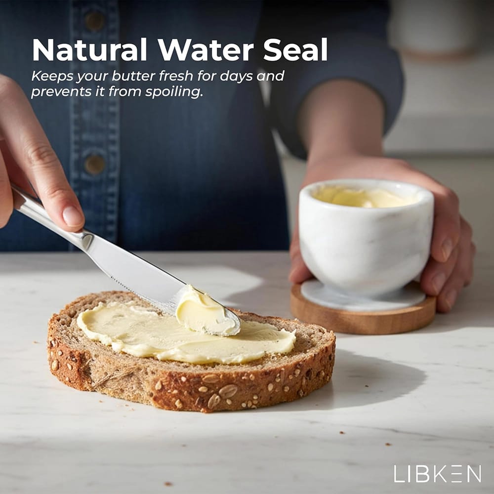 Libken French Butter Crock, Marble