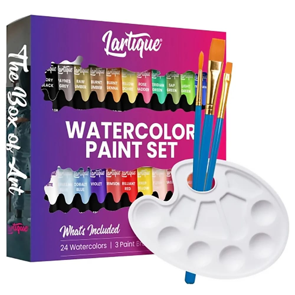 Lartique Watercolor Paint Kit, 28-Piece Set