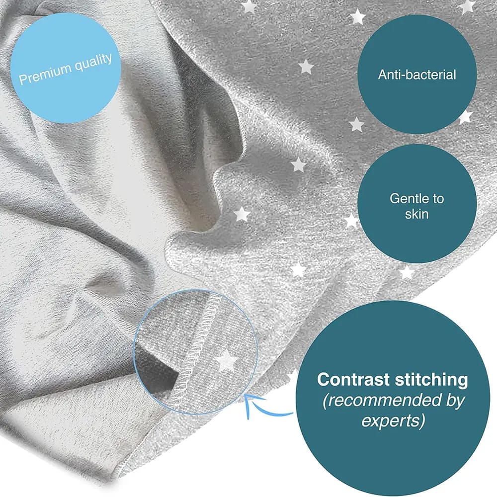 Smartpeas Baby Wrap Carrier, Light Gray/Stars