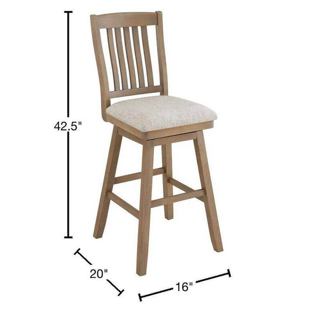 Home 2 Office 29" Madison Swivel Barstool, Washed Oak