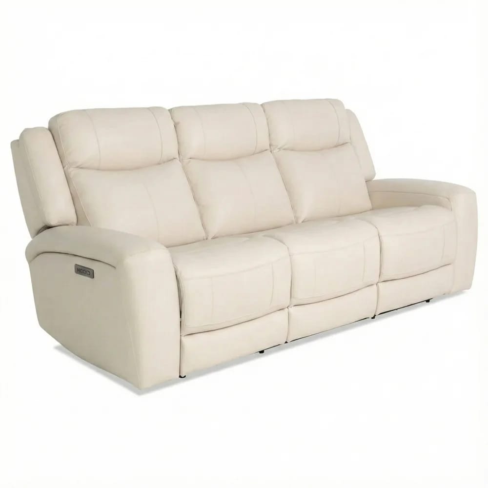 Verona Leather Power Reclining Sofa, Taupe