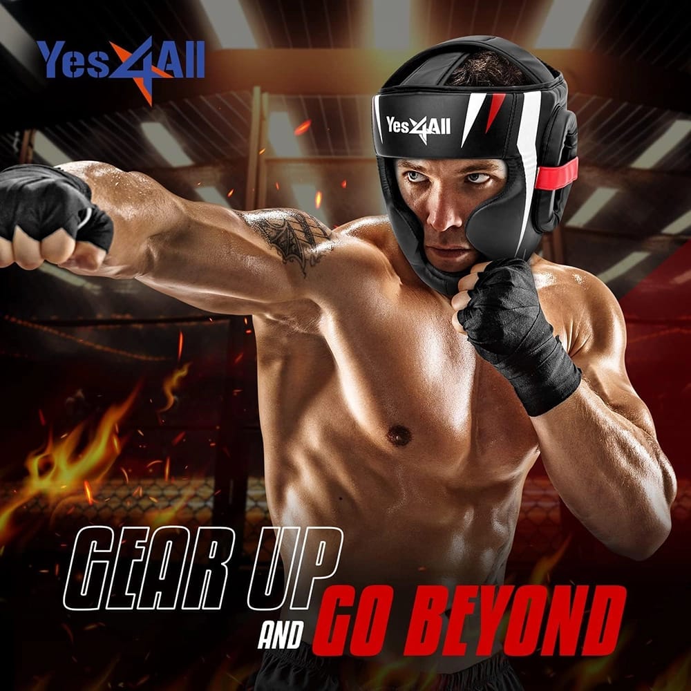 Yes4All Extreme Full Face Adjustable Boxing Headgear, Large