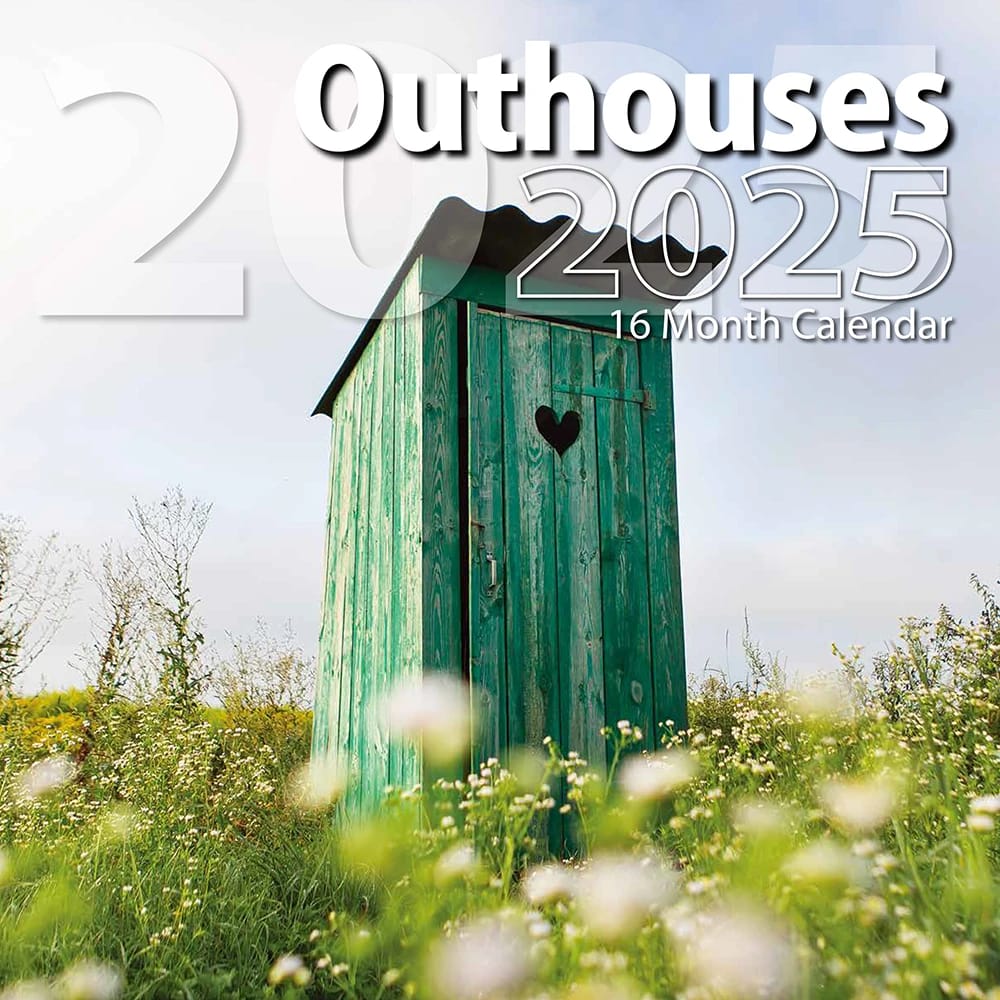 2025 Outhouses Themed 16-Month Wall Calendar, 12"