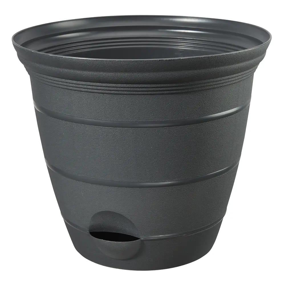 Plant Spa Self Watering Planter, Charcoal, 12"