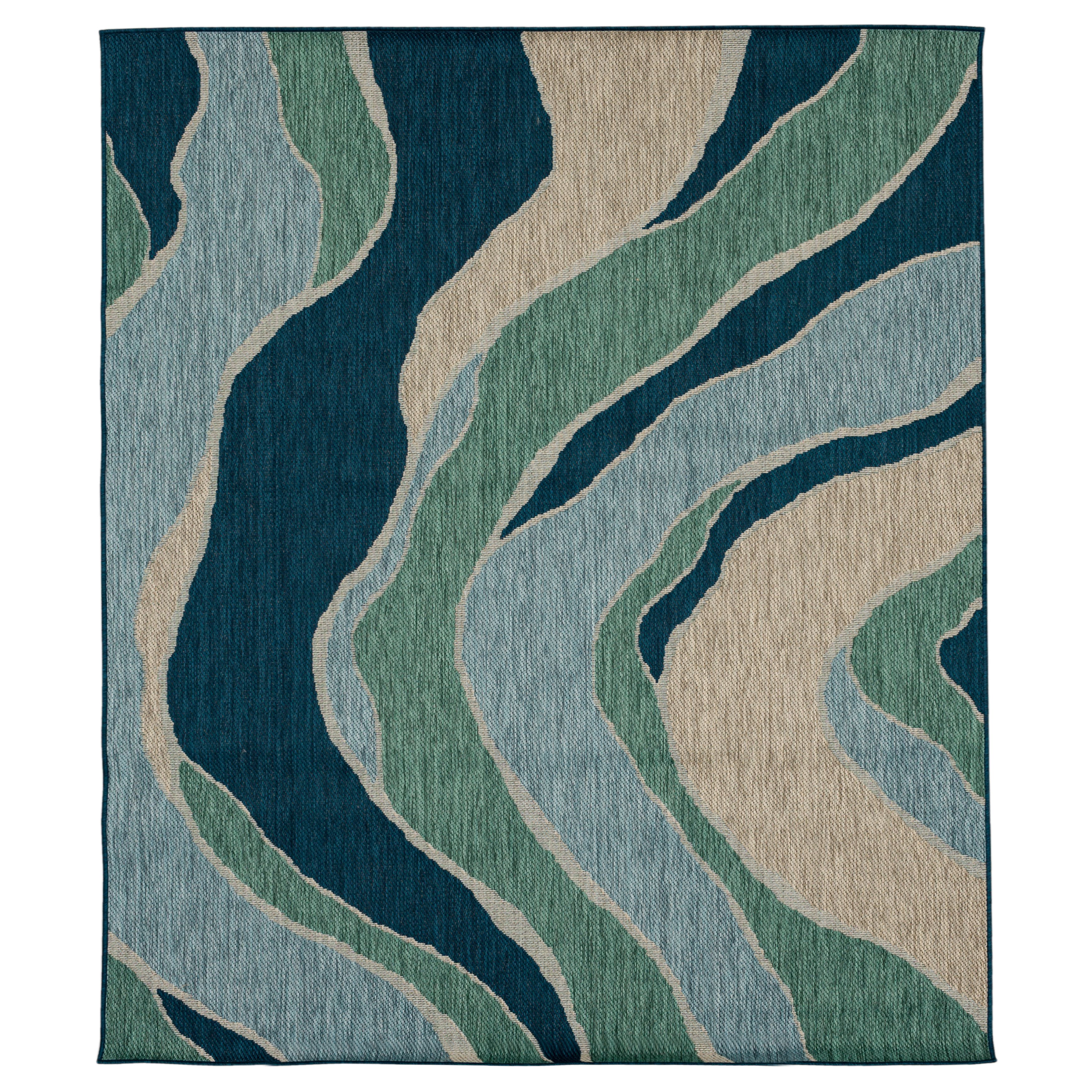 Mohawk Indoor/Outdoor Area Rug, Aqua Waves, 5'3" x 7'3"