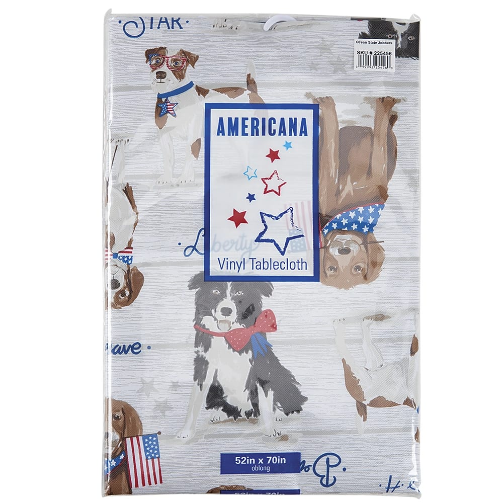 Americana Vinyl Tablecloth with Flannel Backing