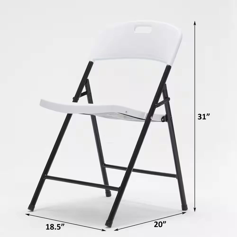 Portable Folding Chairs, White, 4 Pack