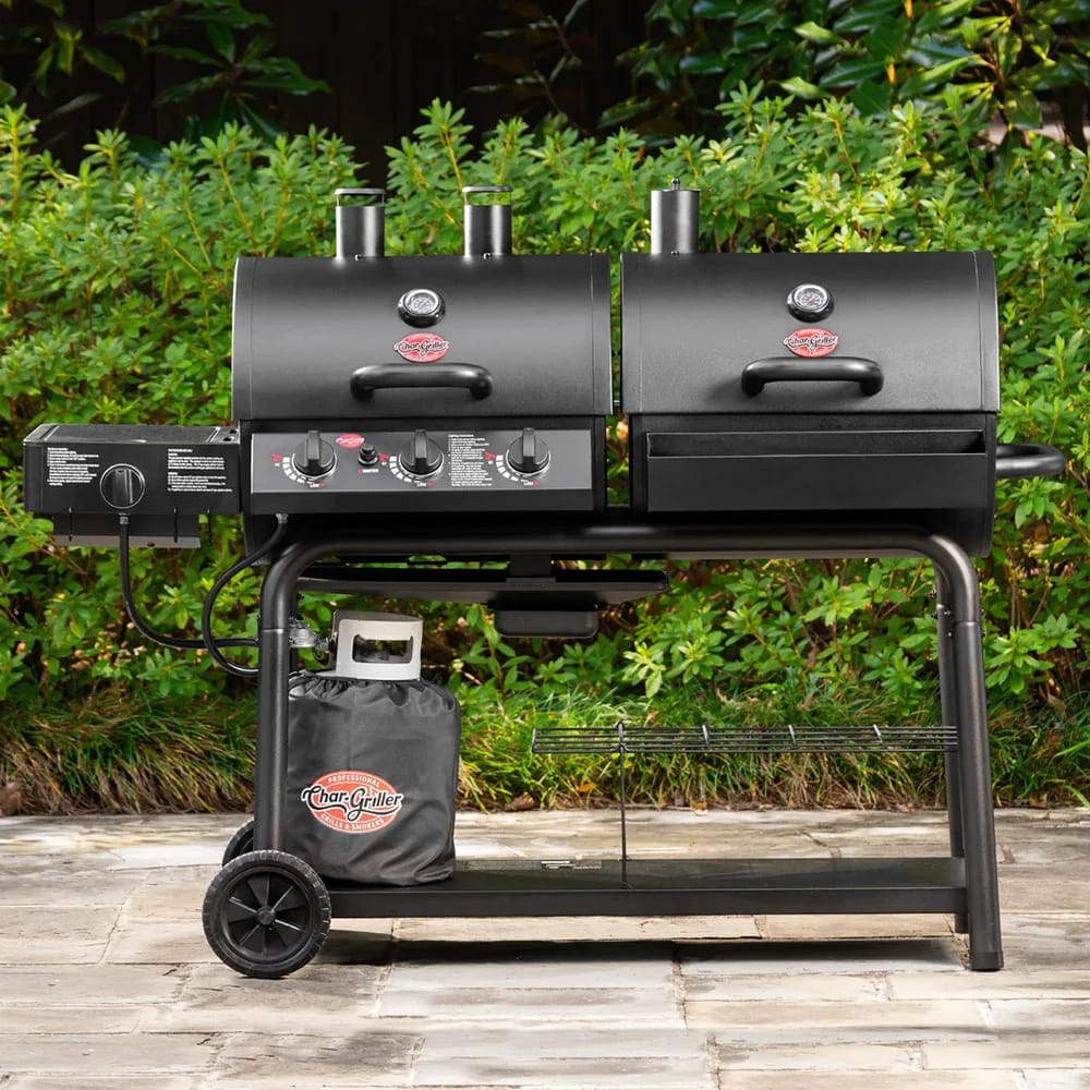 Char-Griller Duo 5050 Gas & Charcoal Grill, Black