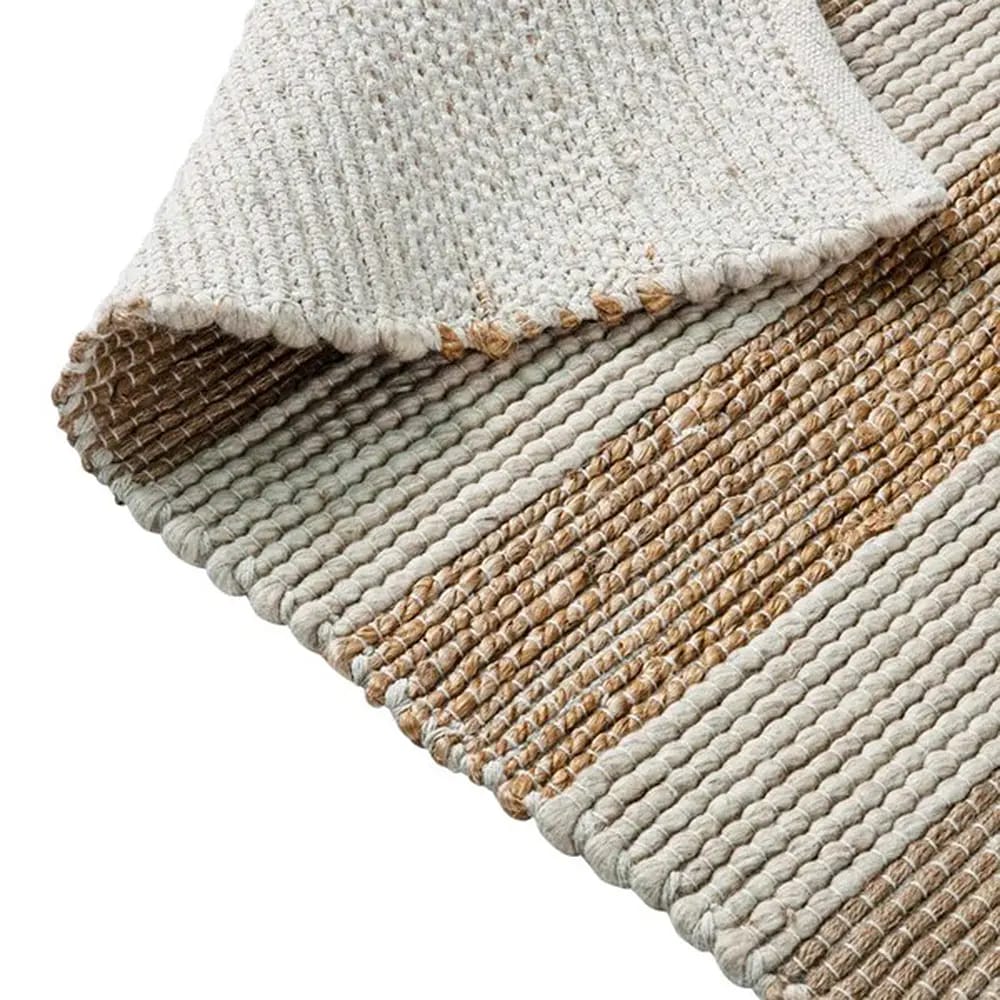 Handwoven Striped Jute Blend Area Rug, 5' x 7', Natural