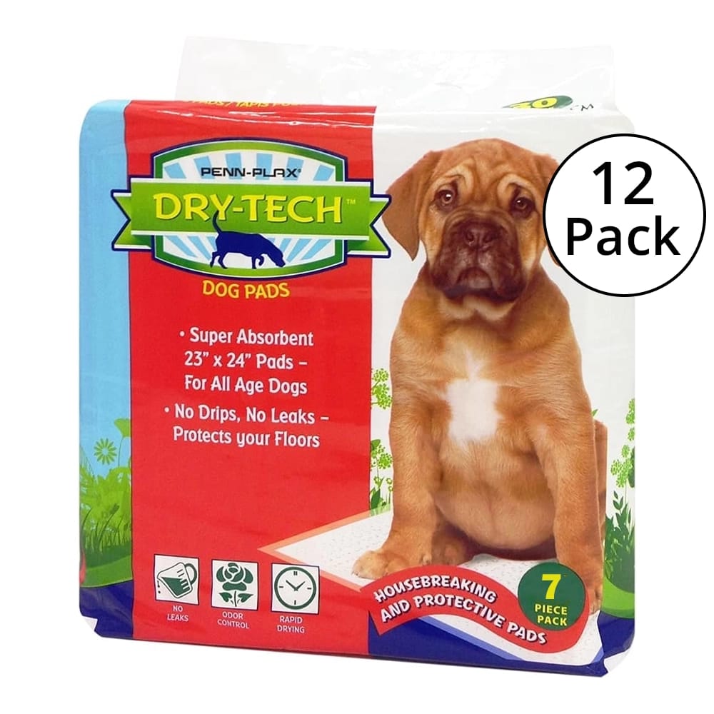 PENN-PLAX Dry-Tech Dog and Puppy Training Pads, 7 ct., 12-Pack
