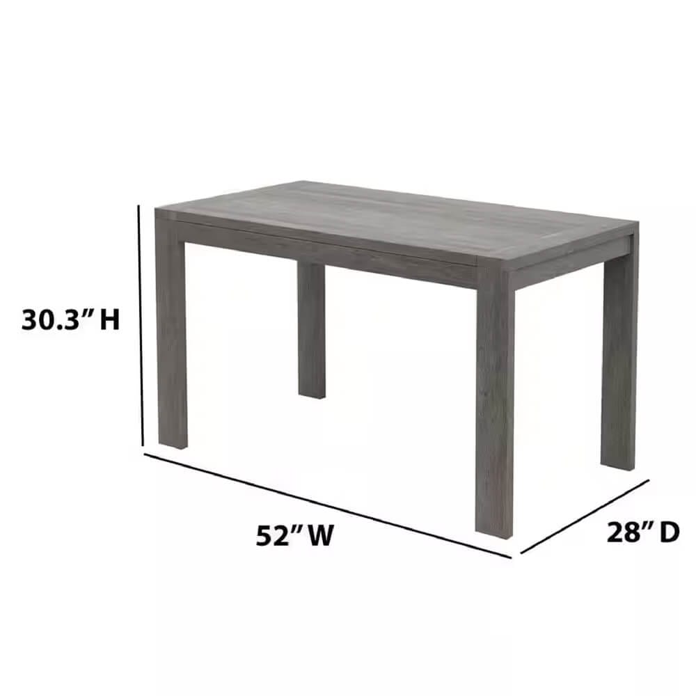 Twin Star Home Rectangular 52" Dining Room Table, Weathered Gray