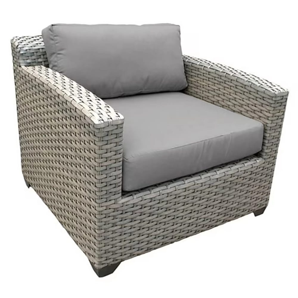 TK Classics Wicker Patio Club Chair, Gray