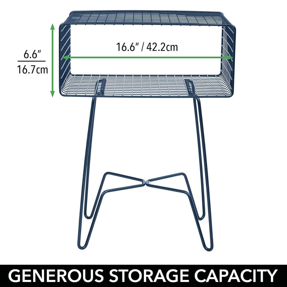 mDesign Modern Side Table, Navy Blue