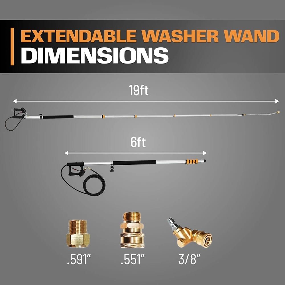 Edou 19' Telescoping Pressure Washer Wand
