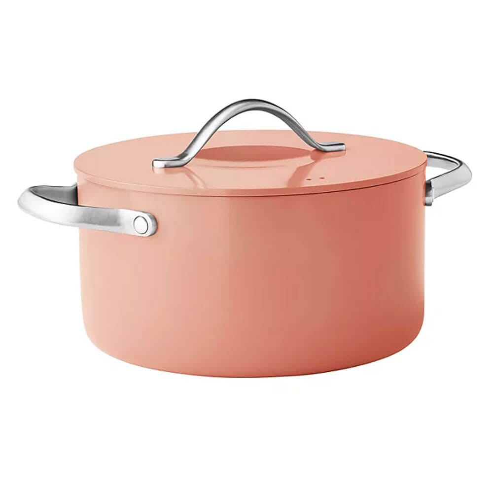 11-Piece Modern Ceramic Cookware Set, Coral