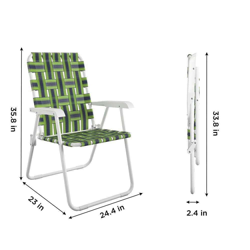 Novogratz Steel Folding Chairs, Blue/Green, 2 Pack