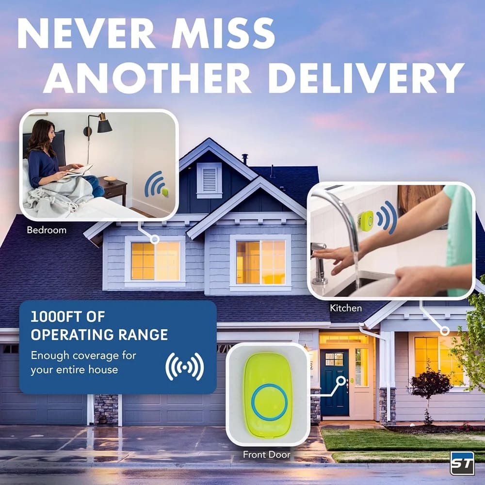 SadoTech Wireless Doorbell, Beige
