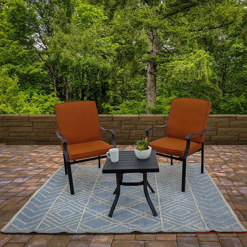 Hand Woven Polyester Indoor/Outdoor Rug, Cloud, 5' x 7'