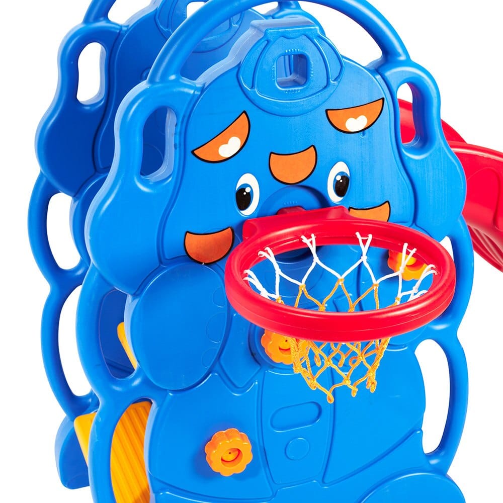 Prextex Kids' Elephant Play Slide with Basketball Hoop