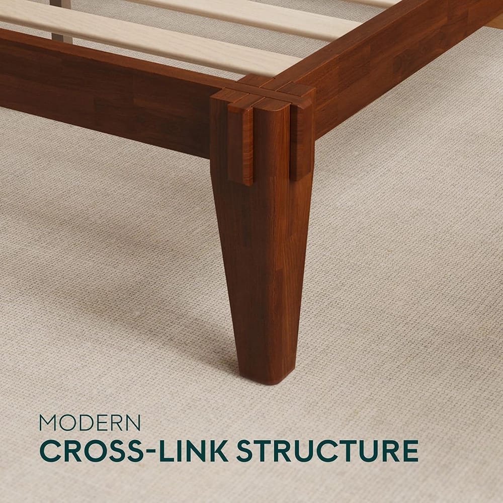 Bme Chalipa 14" Queen Bed Frame, Walnut