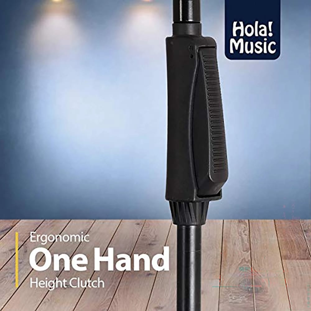 Hola! Music Mic Stand with Adjustable Height, Black