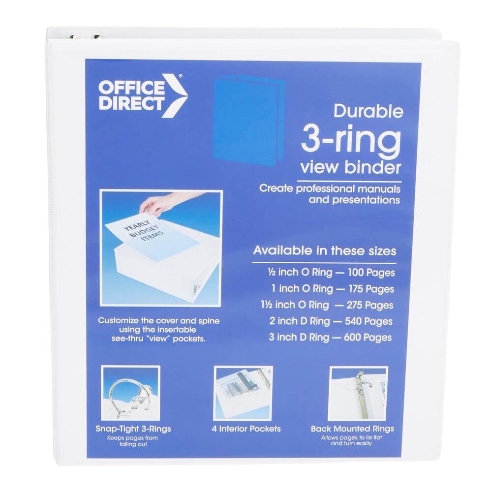 Office Direct O-Ring View Binder, 1.5"