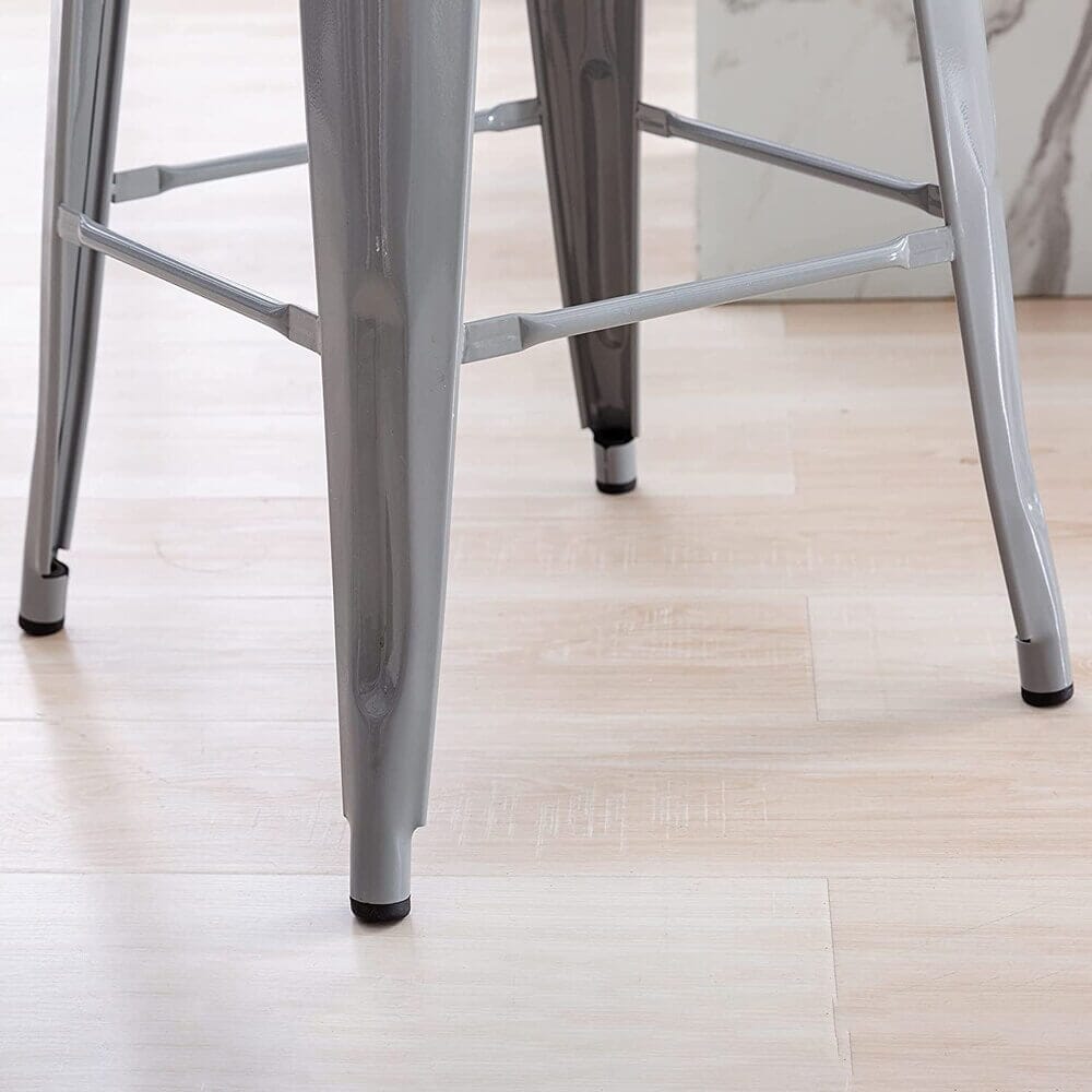 Kypton Industrial 29" Indoor/Outdoor Counter Stools, Set of 2, Gray